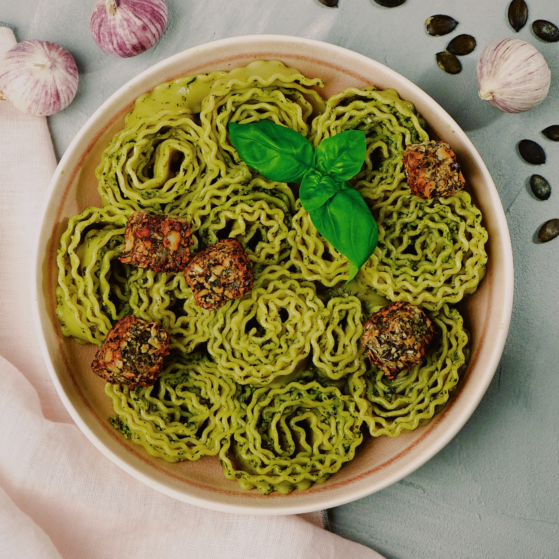 Pasta | Kürbiskern | Basilikum | Feta - Kochkunststücke